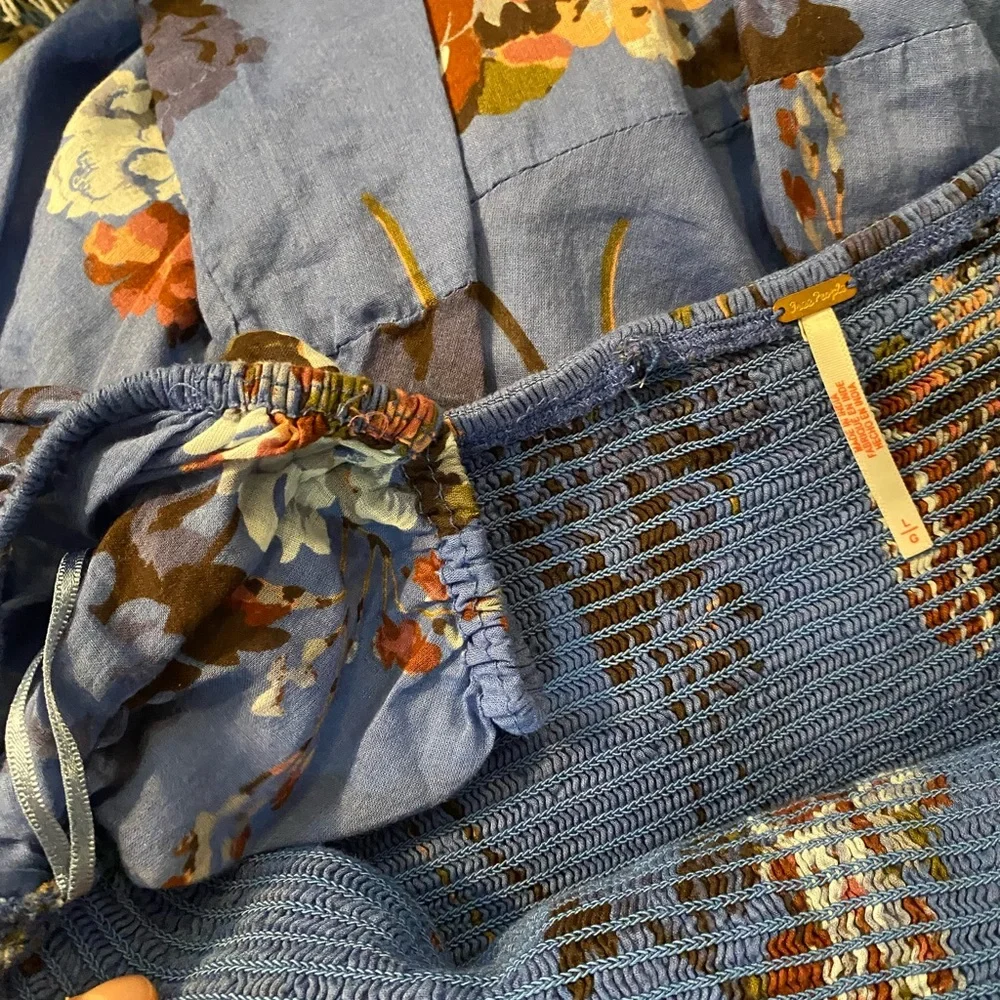 FREE PEOPLE Morning Glory Maxi Dress / Dutch Blue Combo - Picture 8 of 8